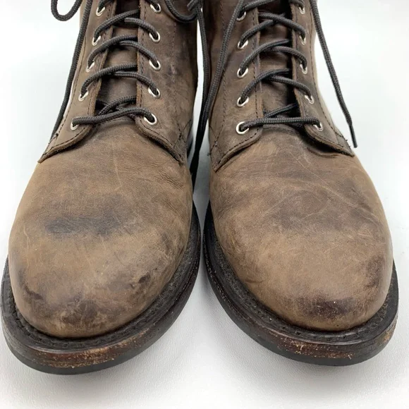 Thursday Boots President Lace Up Brown Nubuck Leather Plain Toe Combat Size 11 - Picture 6 of 10